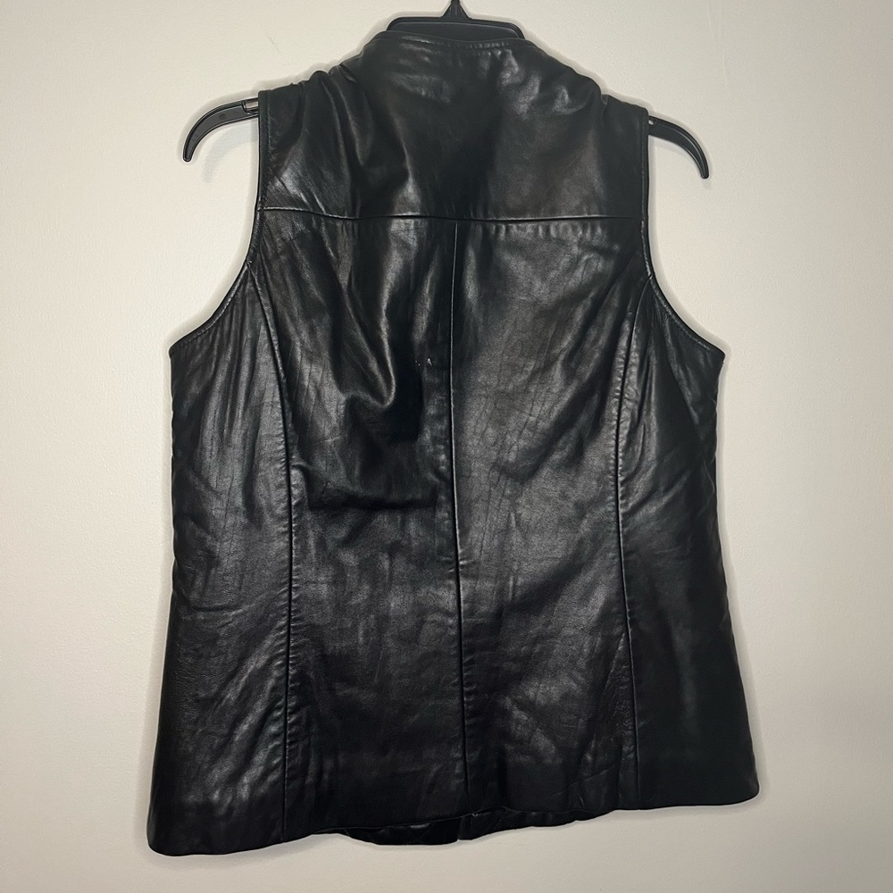 Pamela McCoy collection quilted leather vest women’s size small full zip - Picture 3 of 5